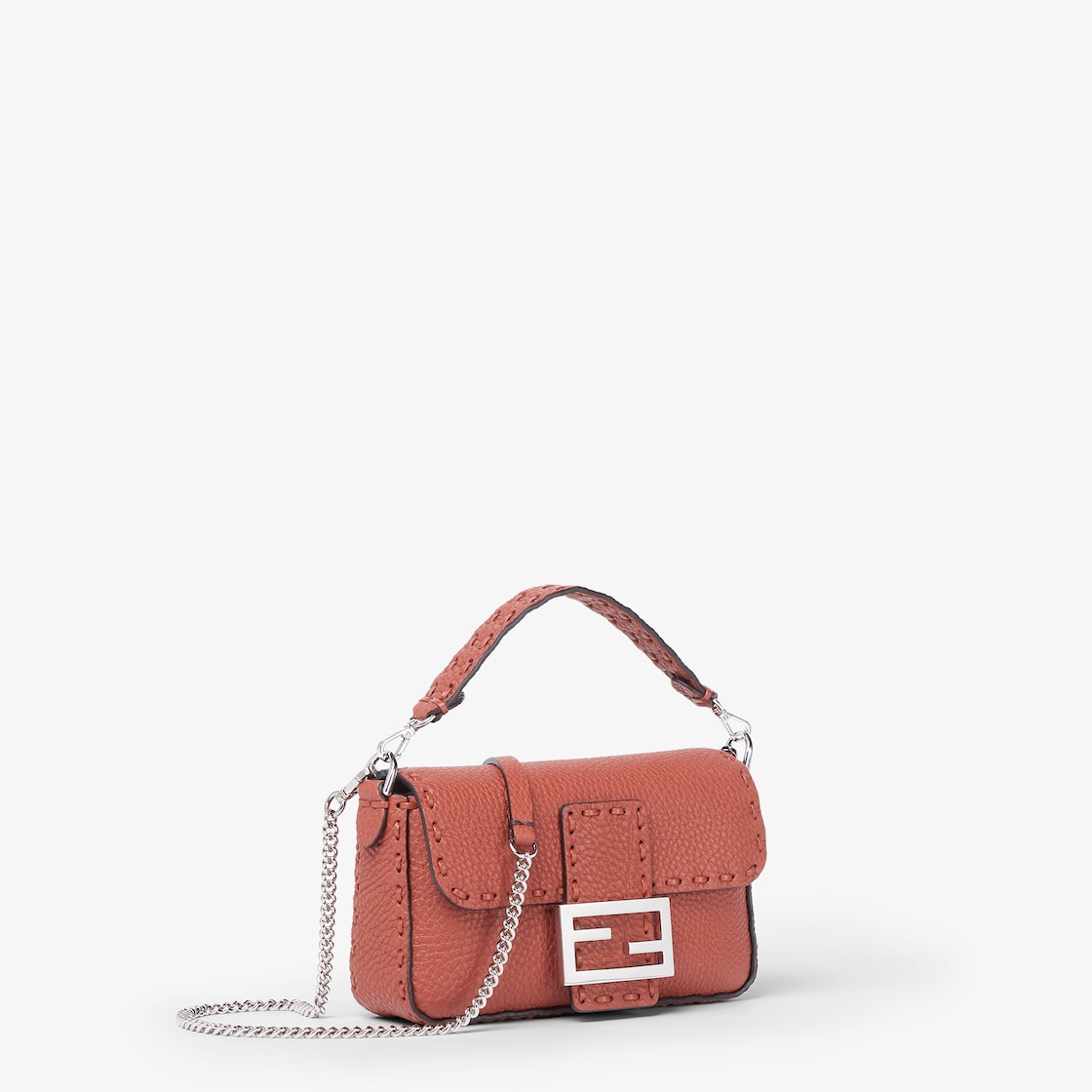 FENDI Baguette® Mini Sienna brown Selleria bag with 309 hand-sewn topstitches - Image 5